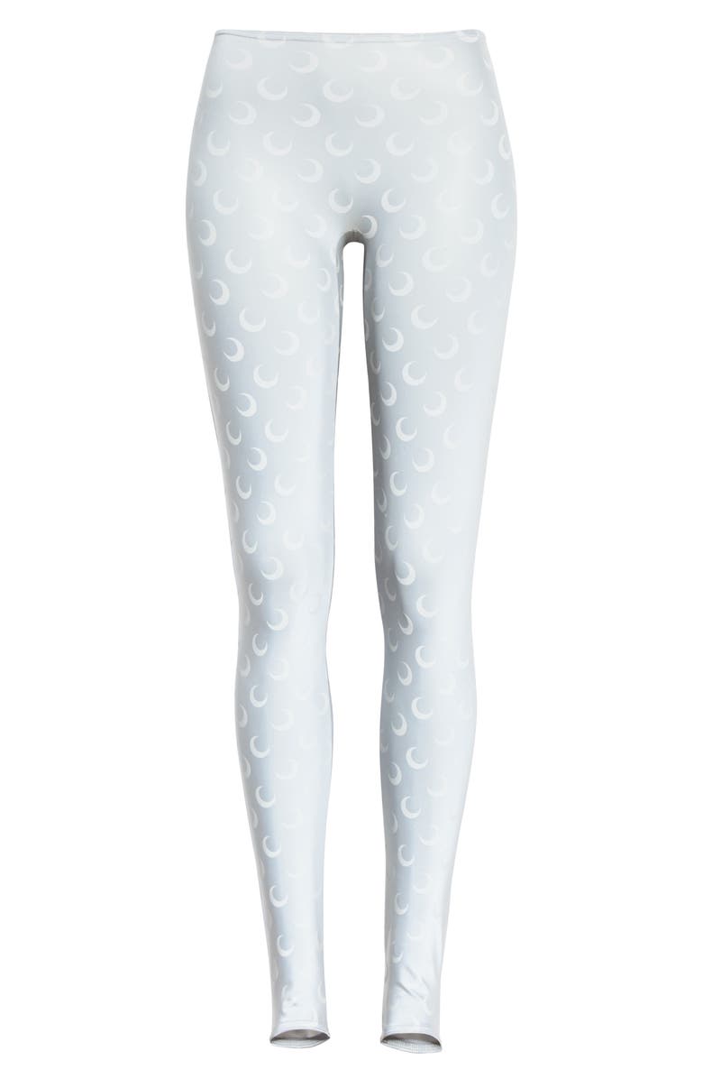 Marine Serre Moon Print Jersey Stirrup Leggings, Alternate, color,