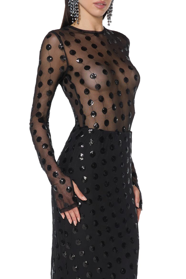 Kaylee Sequin Dot Top, Alternate, color, NOIR
