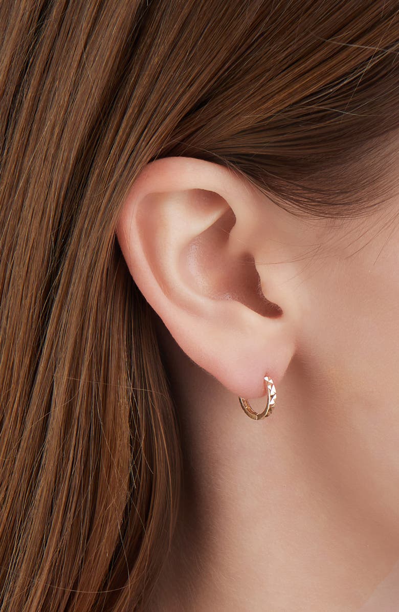 Bony Levy 14K Gold Textured Huggie Hoop Earrings, Alternate, color, 14K Yellow Gold