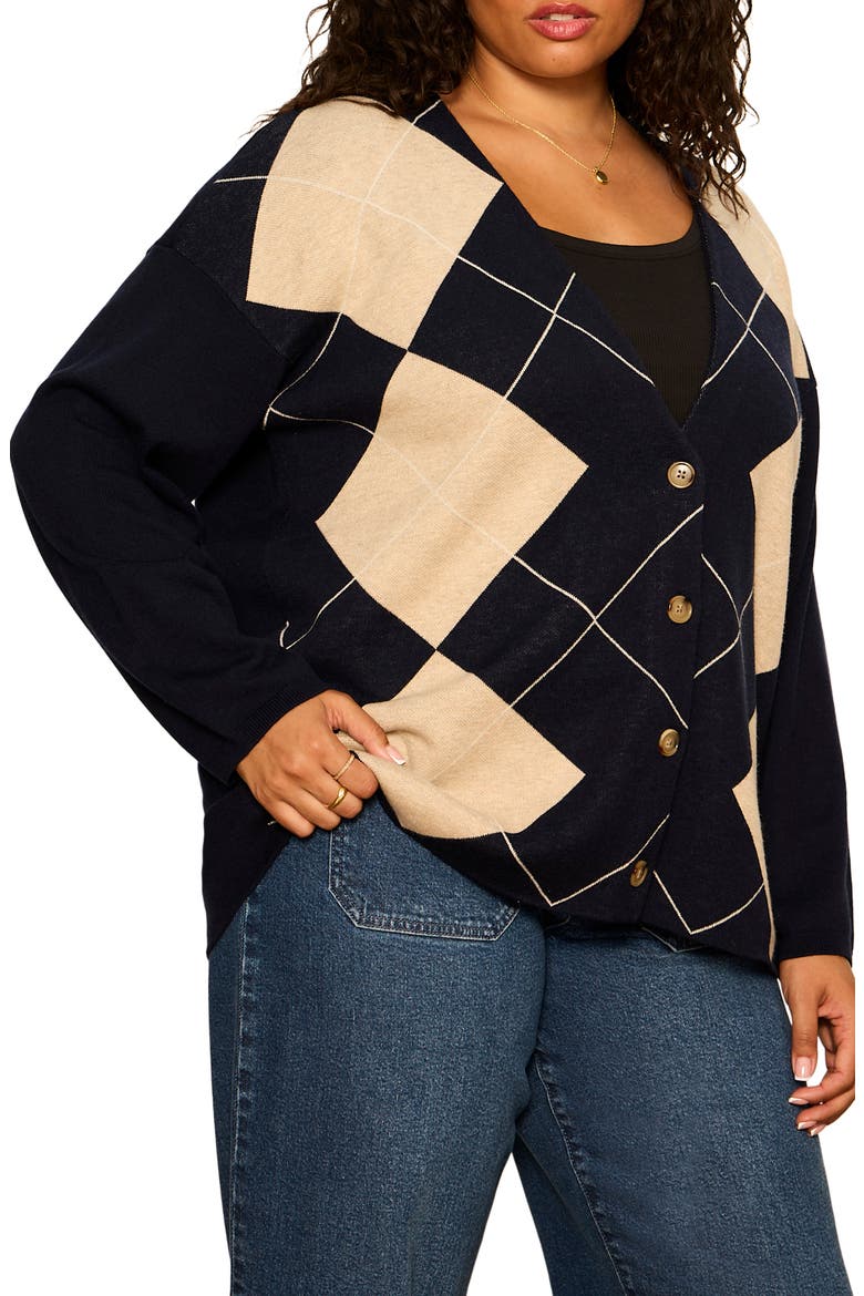 Arden Argyle Cardigan, Alternate, color, LOMA ARGYLE BLUE