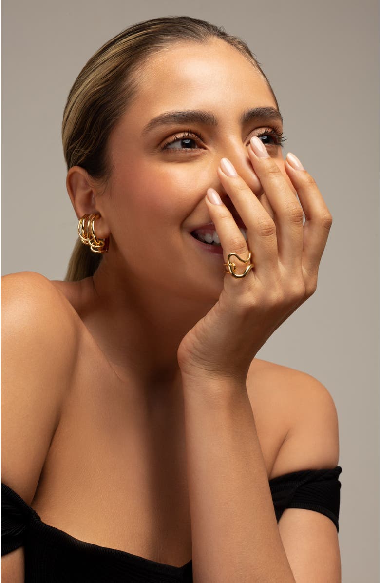 PIERETTI Cristine ring, Alternate, color, Gold Plate