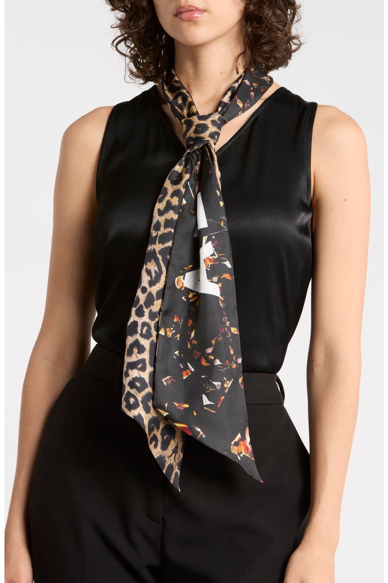 Kateri Silk Scarf, Main, color, BLACK