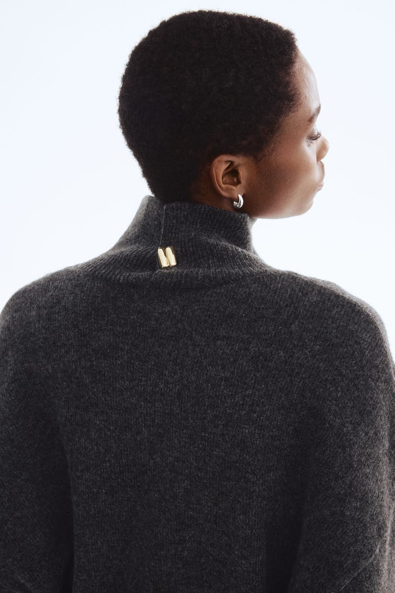 Oversized Turtleneck Jumper, Alternate, color, Dark gray melange