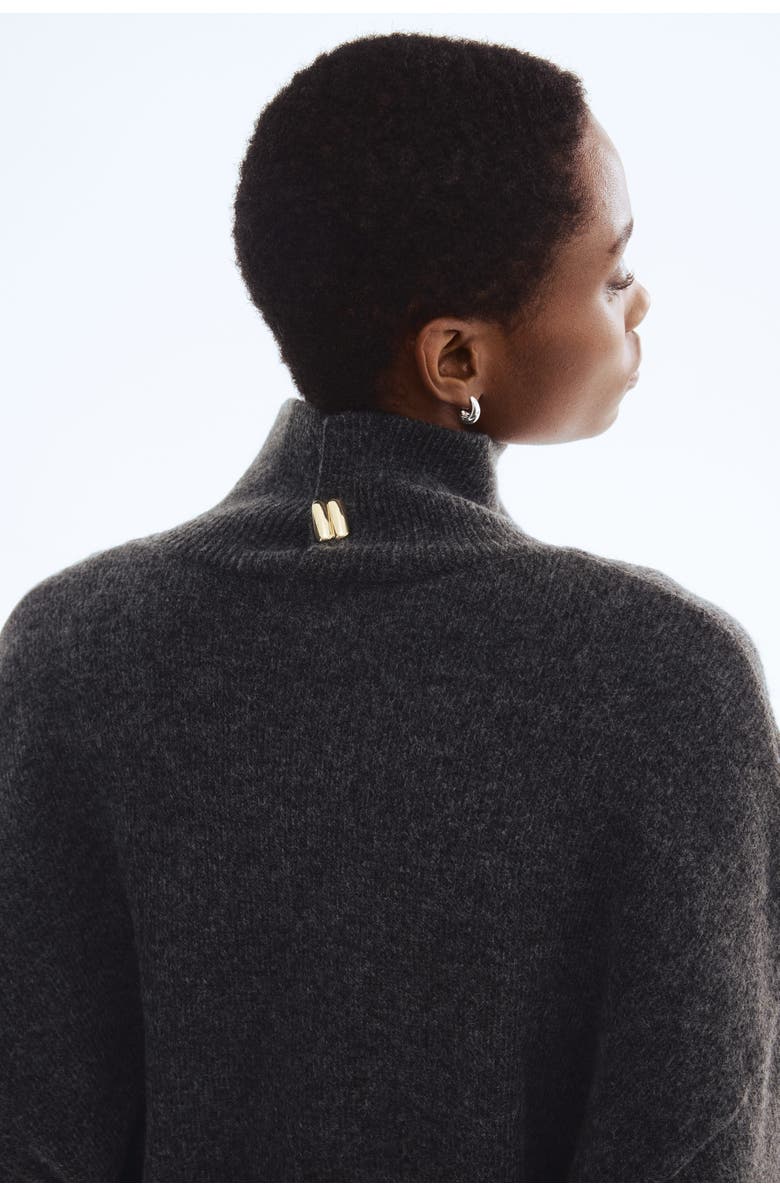 H&M Oversized Turtleneck Jumper, Alternate, color, Dark Gray Melange