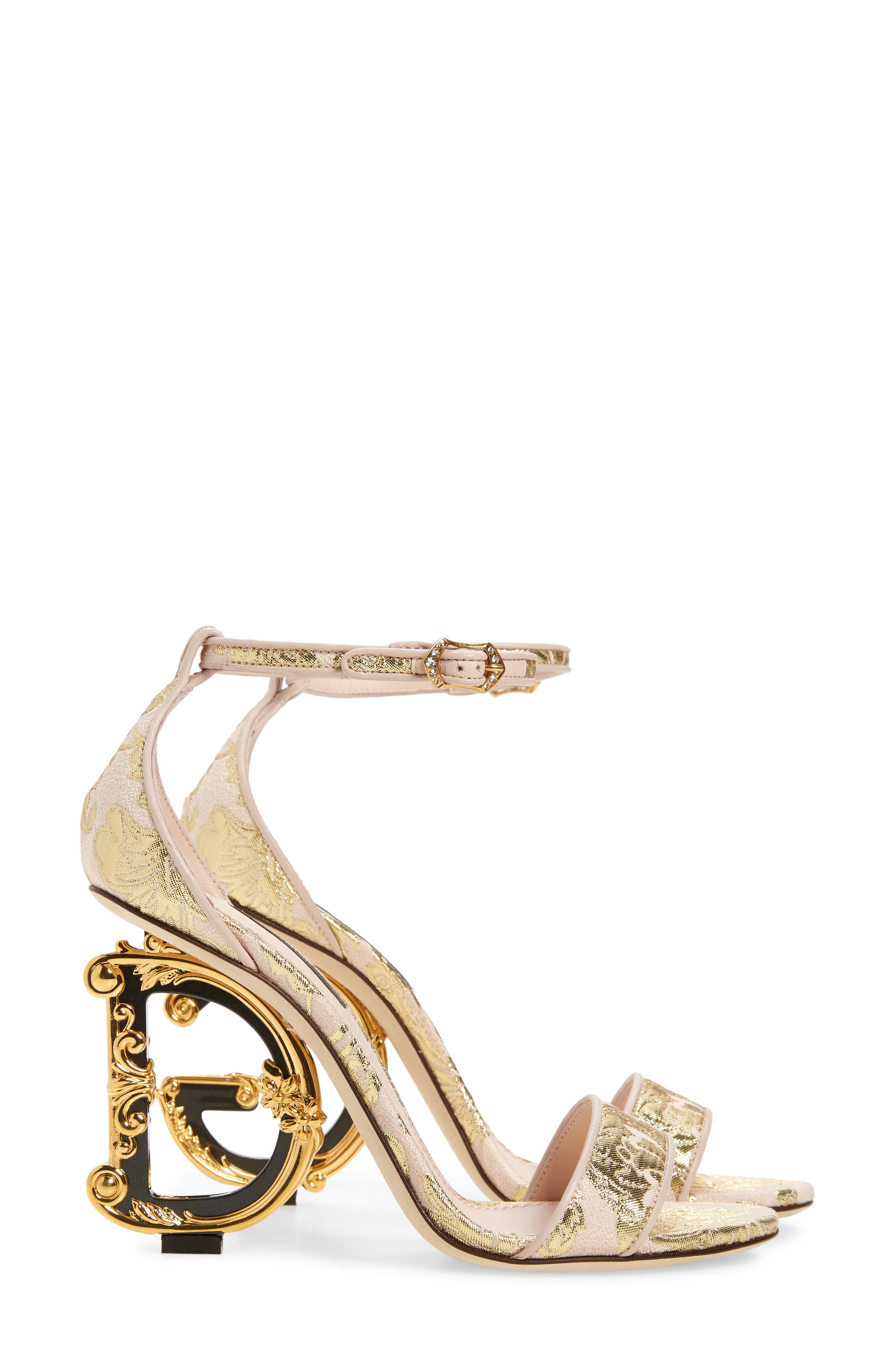 Dolce&Gabbana Keira Baroque DG Heel Sandal, Alternate, color, 