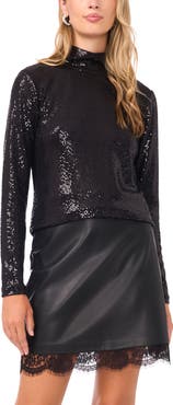 Vince Camuto Sequin Turtleneck Top