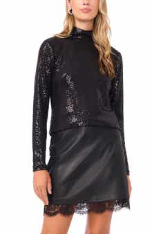 Vince Camuto Sequin Turtleneck Top