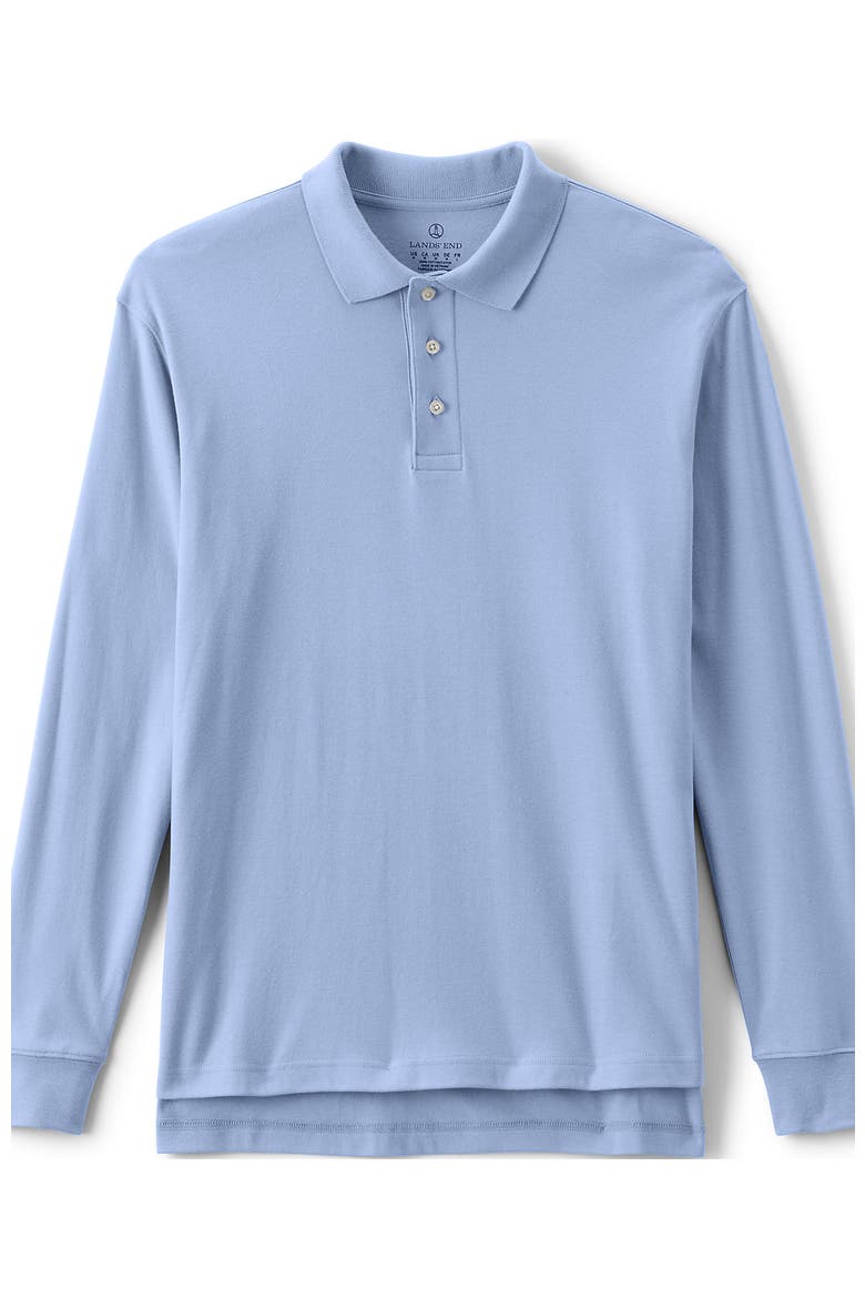 School Uniform  Long Sleeve Interlock Polo Shirt, Alternate, color, Blue