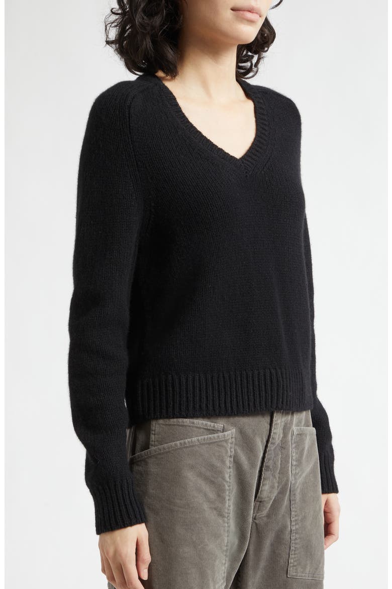Vicki V-Neck Cashmere & Virgin Wool Sweater, Alternate, color, BLACK