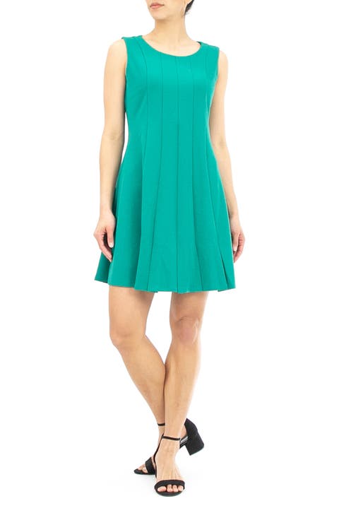 Sleeveless Pleated Crepe Dress