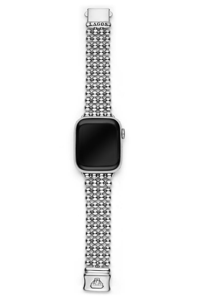 Smart Caviar Beaded Apple Watch® Watchband, Alternate, color, SILVER