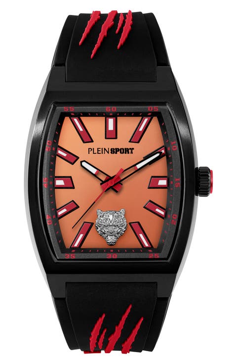 Three-Hand Quartz Silicone Strap Watch, 40mm