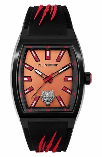 PLEIN SPORT Three-Hand Quartz Silicone Strap Watch, 40mm