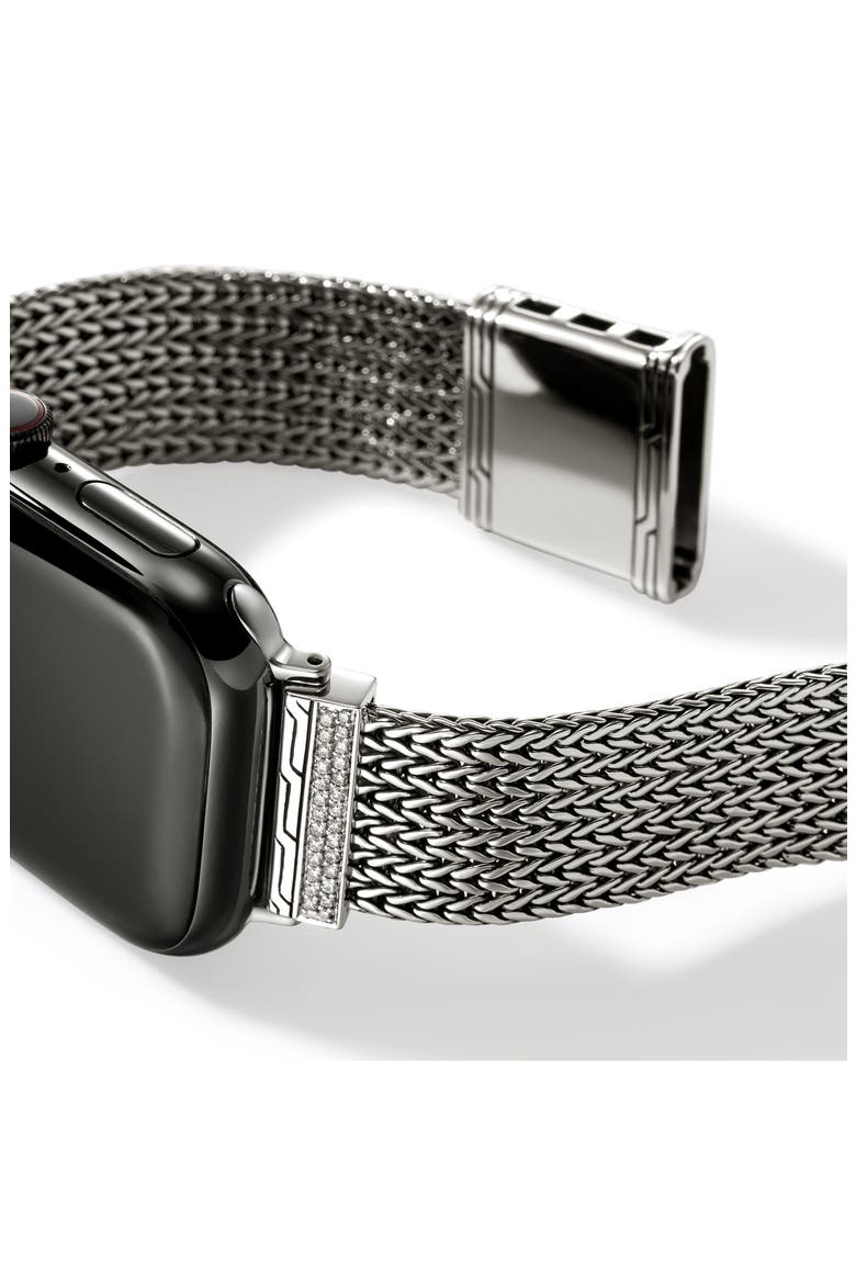 Smart Watch Strap Diamond Pavé, 18mm, Alternate, color, SILVER
