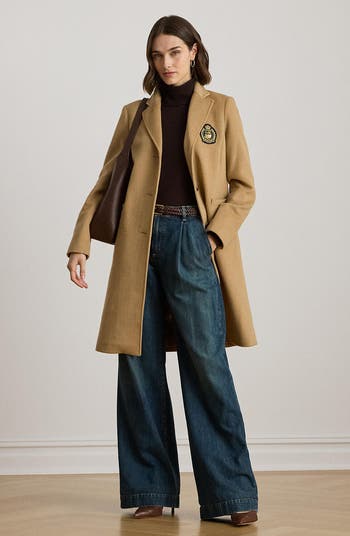 Logo Patch Wool Blend Jacket