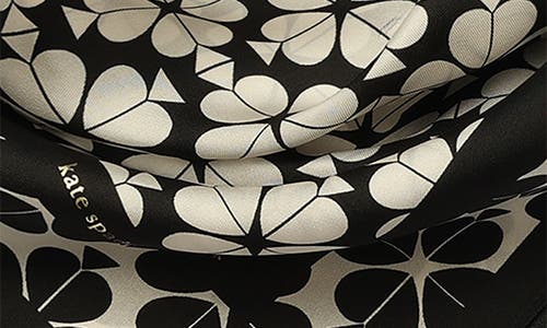 Kate Spade New York Spade Flower Silk Bandana In Black Cream