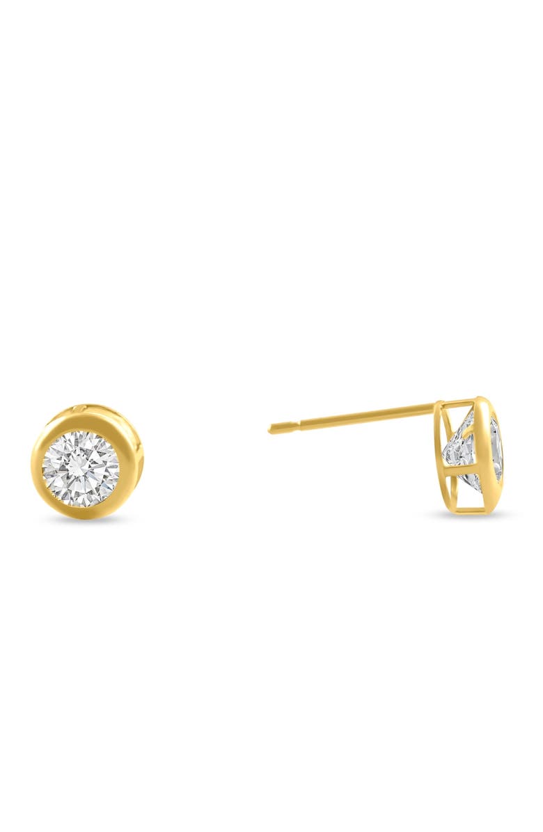 Bliss Diamond .50 - 1.75 Carat TW Diamond Bezel Stud Earrings in 14k Gold Lab Grown, Alternate, color, Yellow Gold - 1Ct