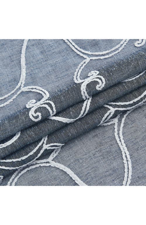Dainty Home Set Of 2 Embroidered Sheer Curtain Panels In Blue