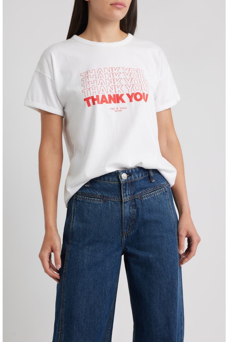 Thank You Boxy Graphic T-Shirt, Main, color, WHITE