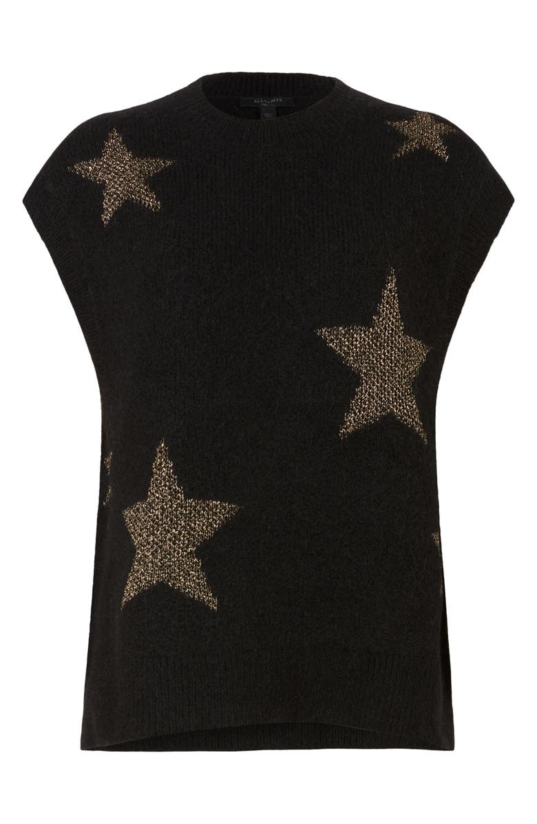 AllSaints Metallic Intarsia Star Wool & Alpaca Blend Sweater, Alternate, color,