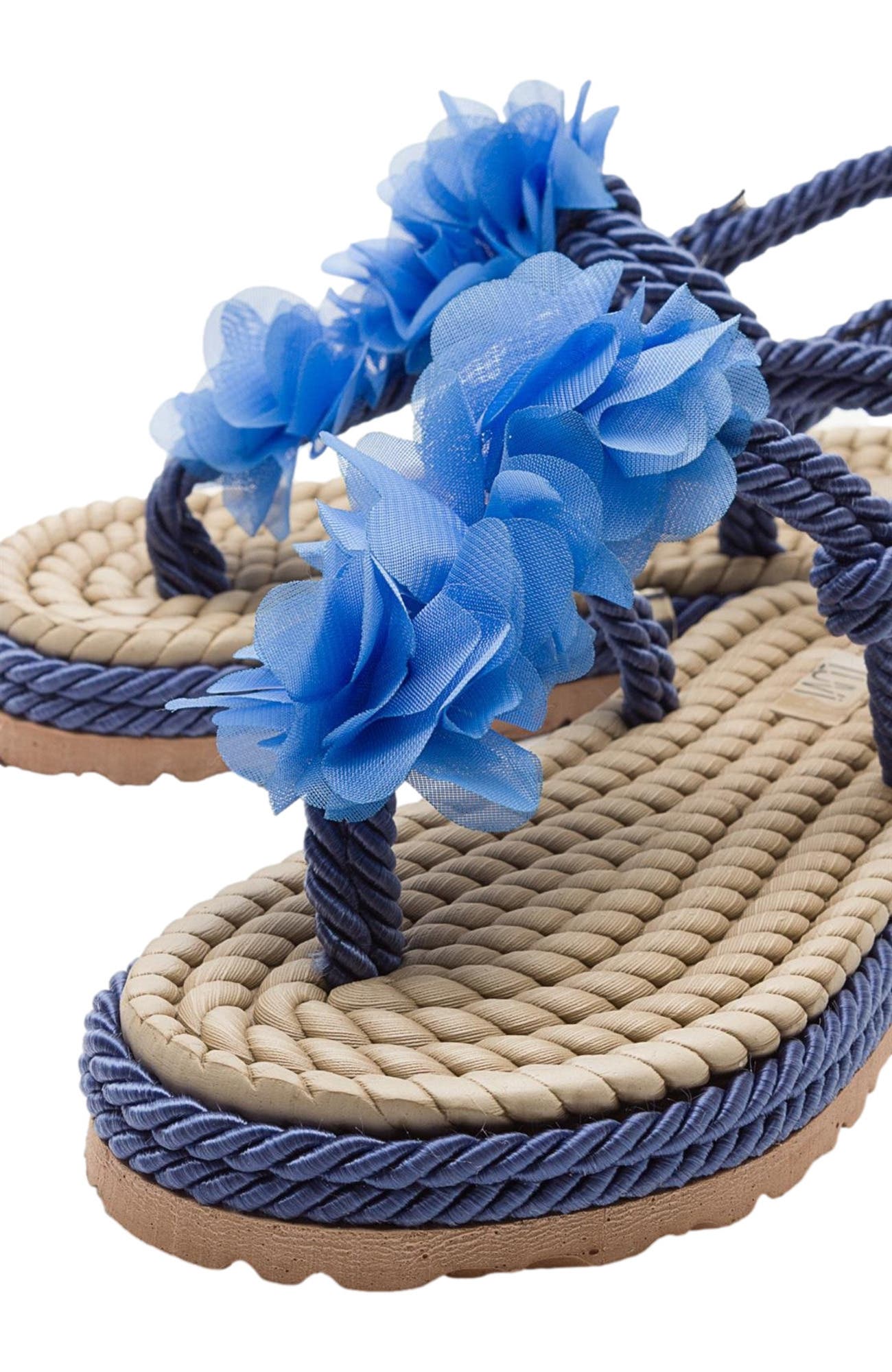 SANTRA Lace-Up Thong Sandals, Alternate, color, Navy Faux Leather