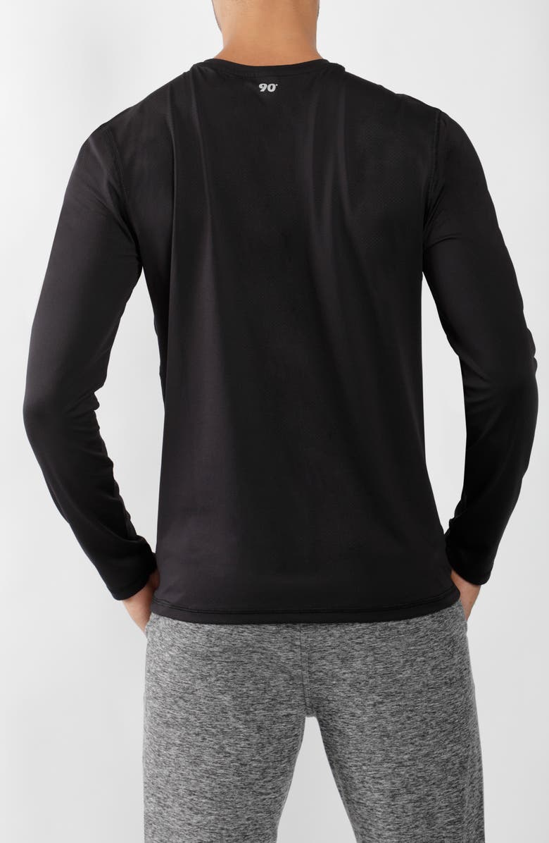 90 DEGREE BY REFLEX Long Sleeve Crew T-Shirt, Alternate, color, Black