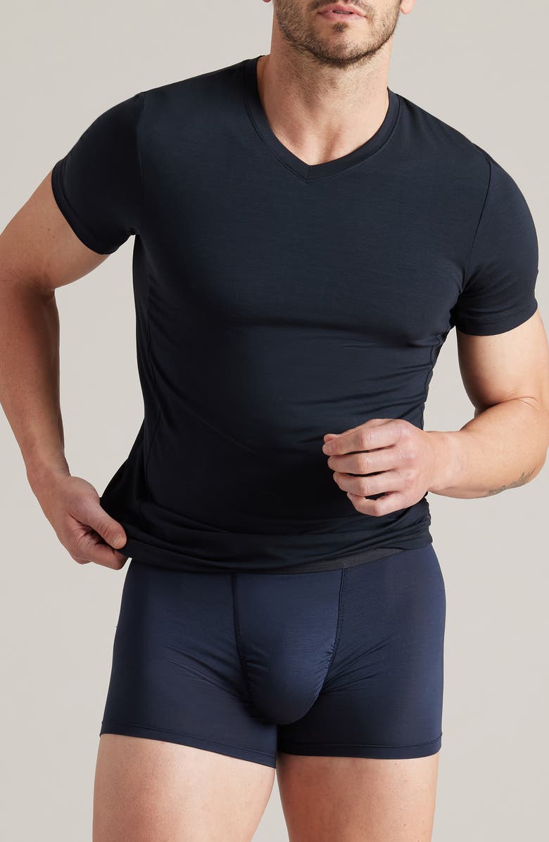 Rhone C.O.R. V-Neck Undershirt, Main, color, Pure Black