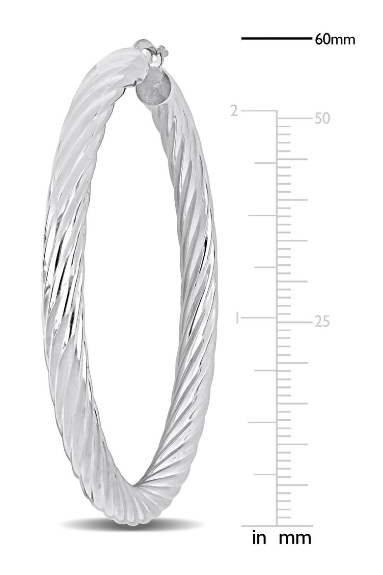Sterling Silver Twisted Hoop Earrings, Alternate, color, SILVER