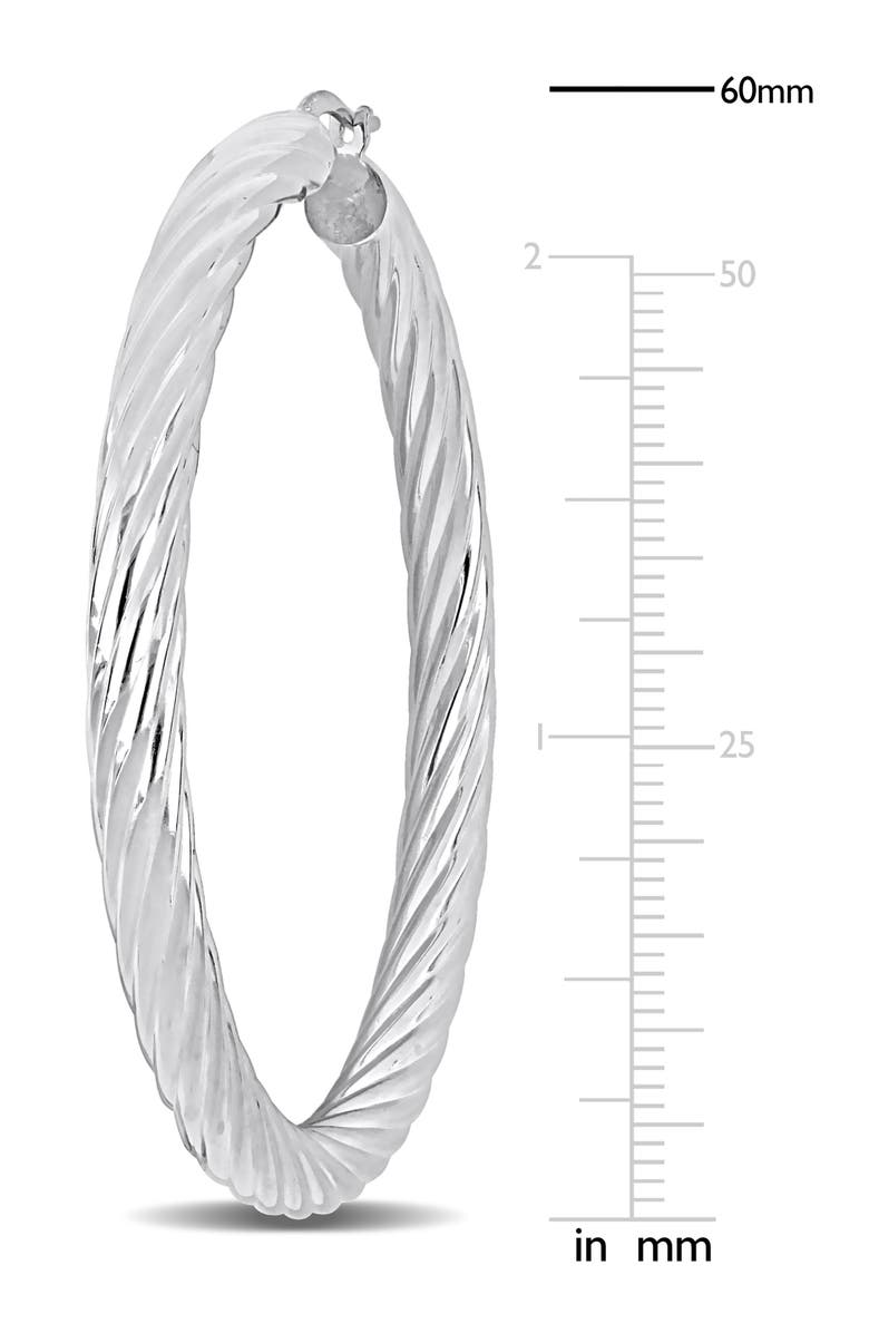 DELMAR Sterling Silver Twisted Hoop Earrings, Alternate, color, Silver