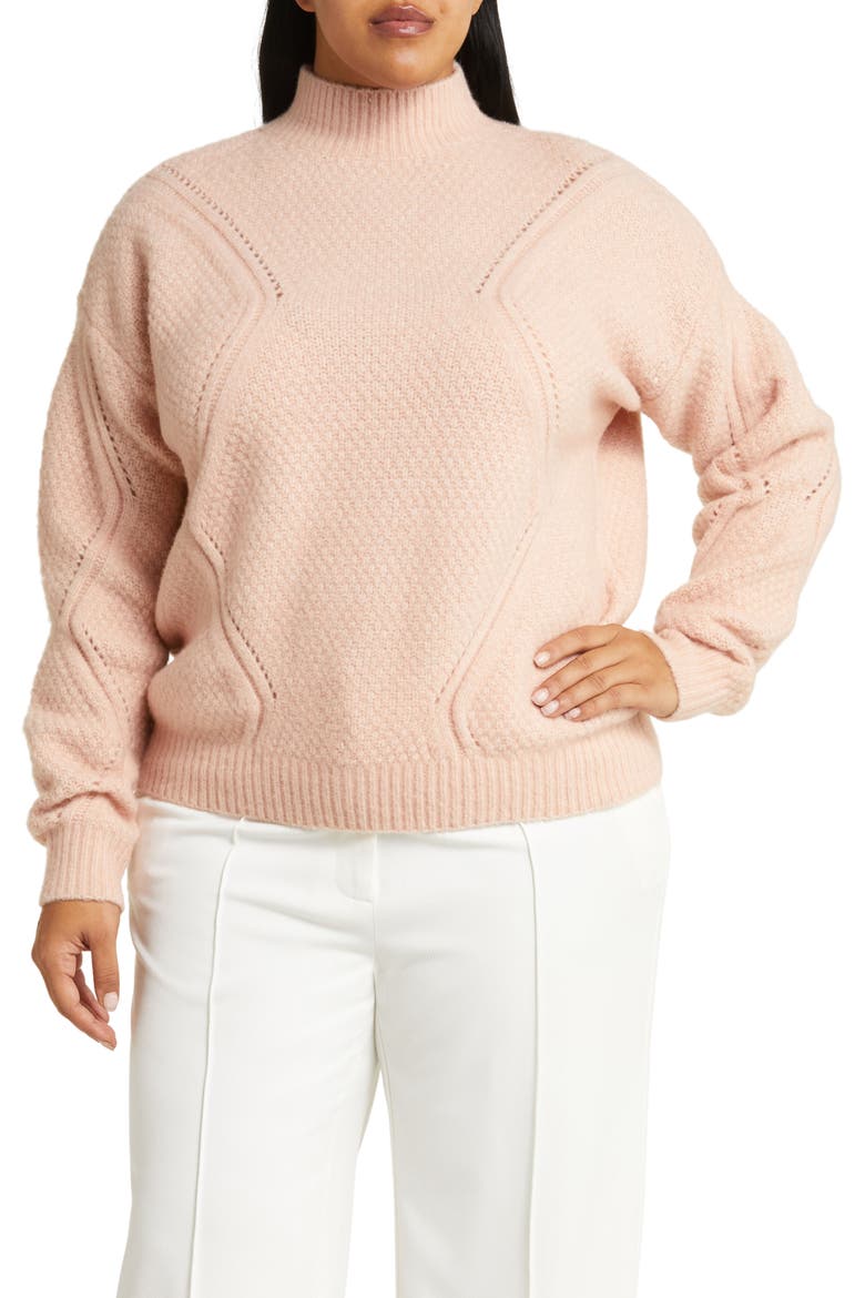 Textured Oversize Sweater, Main, color, BLUSH