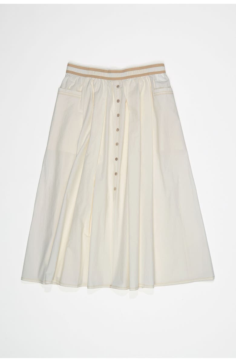 Bimba y Lola A-Line Skirt With Buttons, Alternate, color, Ivory