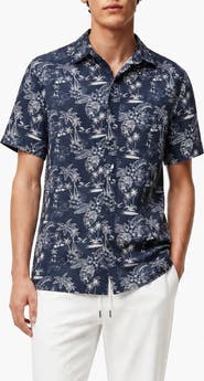 Onia Short Sleeve Linen Blend Button-Up Shirt