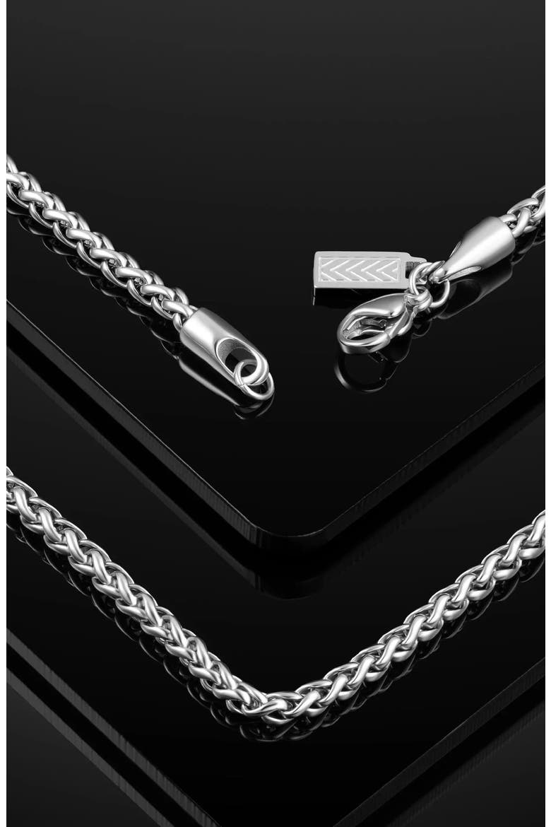 Men's Wheat Chain Necklace, Alternate, color, SILVER