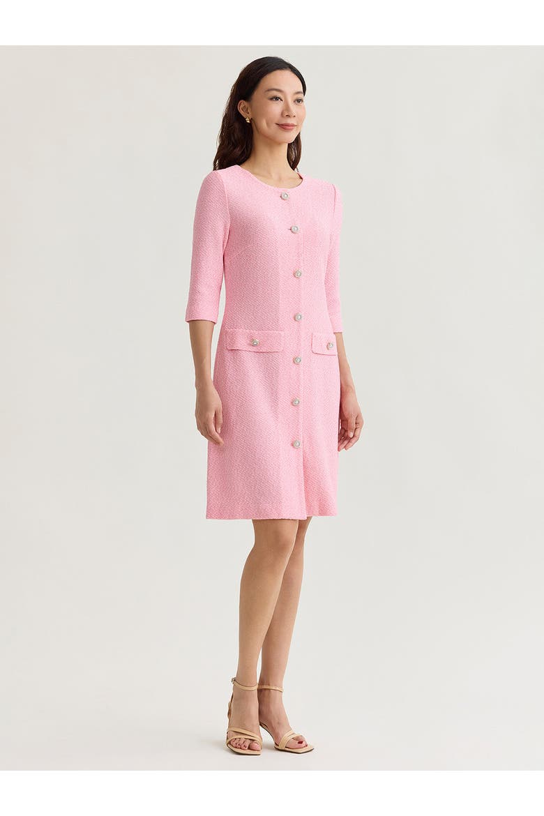 Tri-Color Tweed Knit Sheath Dress, Alternate, color, Pink