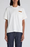 Bottega Veneta Pima Cotton Pocket T-Shirt with Intrecciato Suede Patch