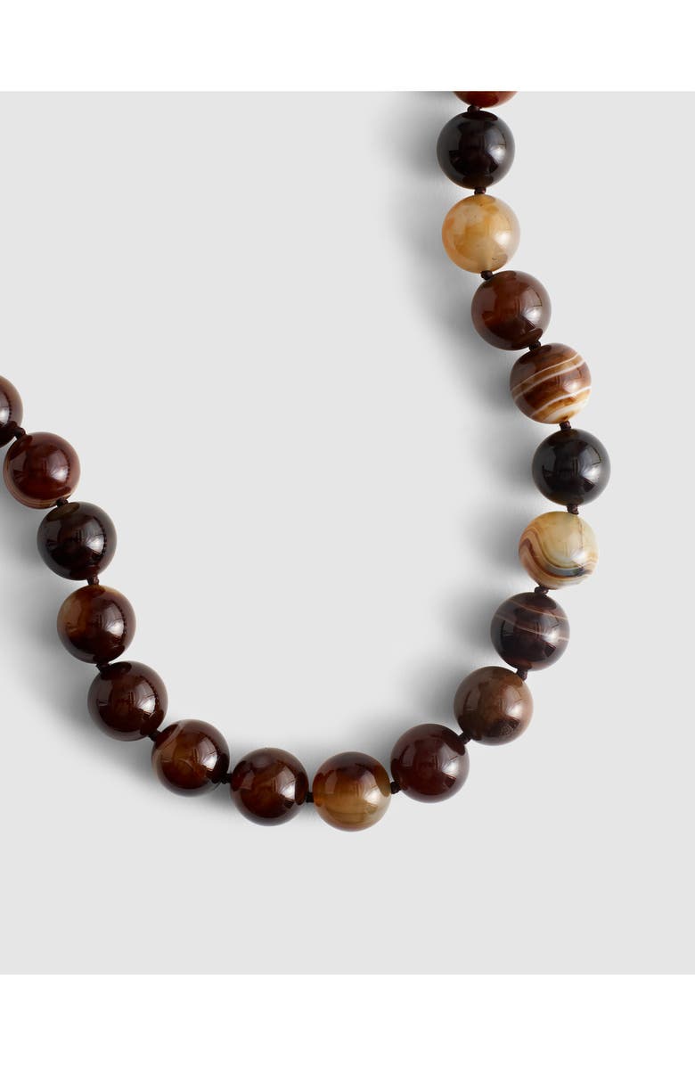 Madewell Semiprecious Stone Oversize Beaded Choker Necklace, Alternate, color, Dark Brown