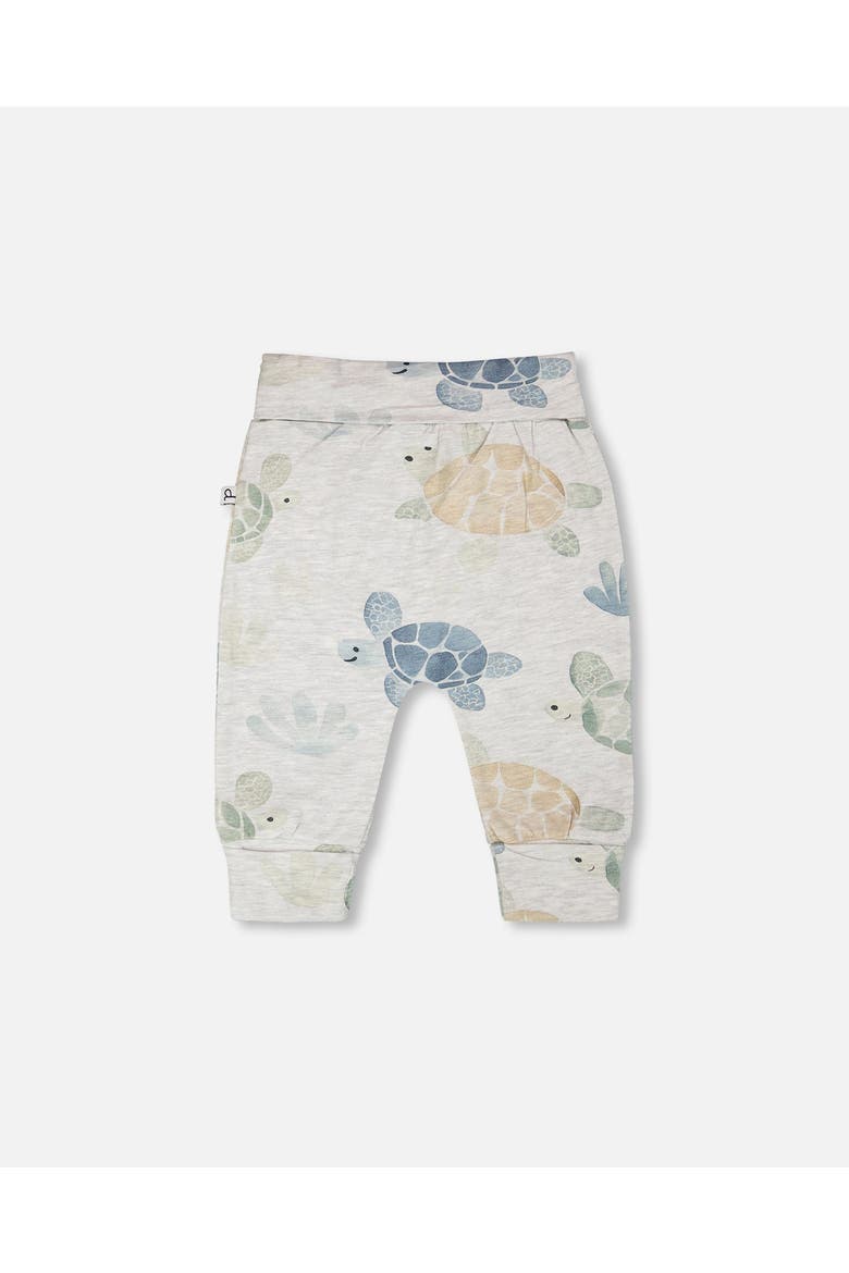 Organic Cotton Jersey Evolutive Turtle Print Pants, Alternate, color, Grey Mix Turtle Print