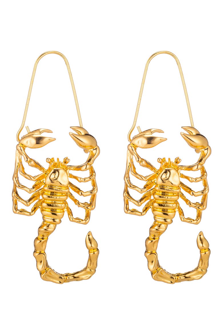 Scorpio Drop Earrings, Main, color, GOLD