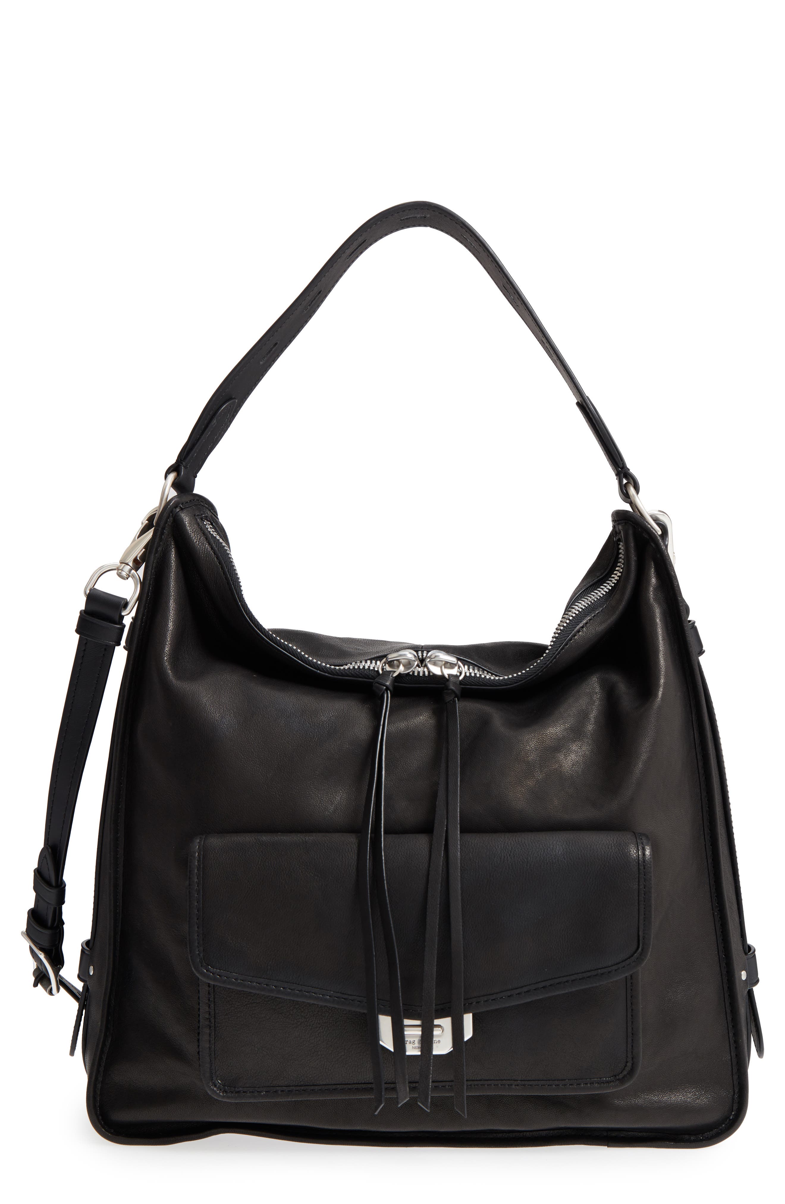 rag & bone Field Leather Hobo, Main, color, 
