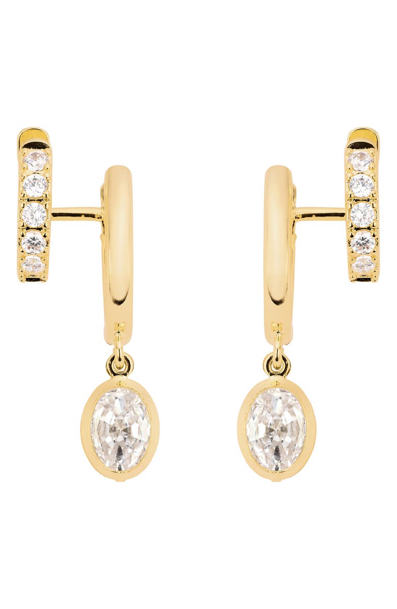 ATHRA LUXE The Muse Oval Drop Huggie Earrings, Main, color, 