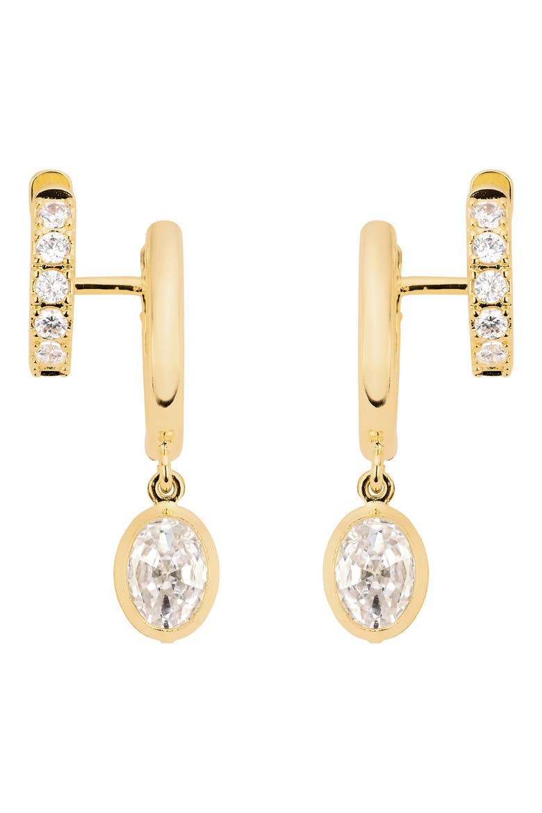Modern Muse CZ Oval Drop Huggie Earrings video