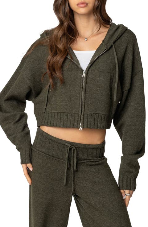 Russell Crop Hooded Zip Sweater