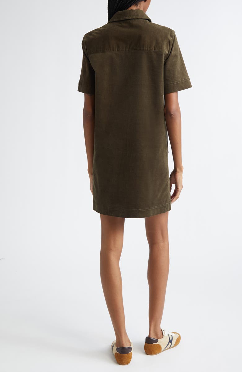 Veronica Beard Koulis Corduroy Shirtdress, Alternate, color, Cypress