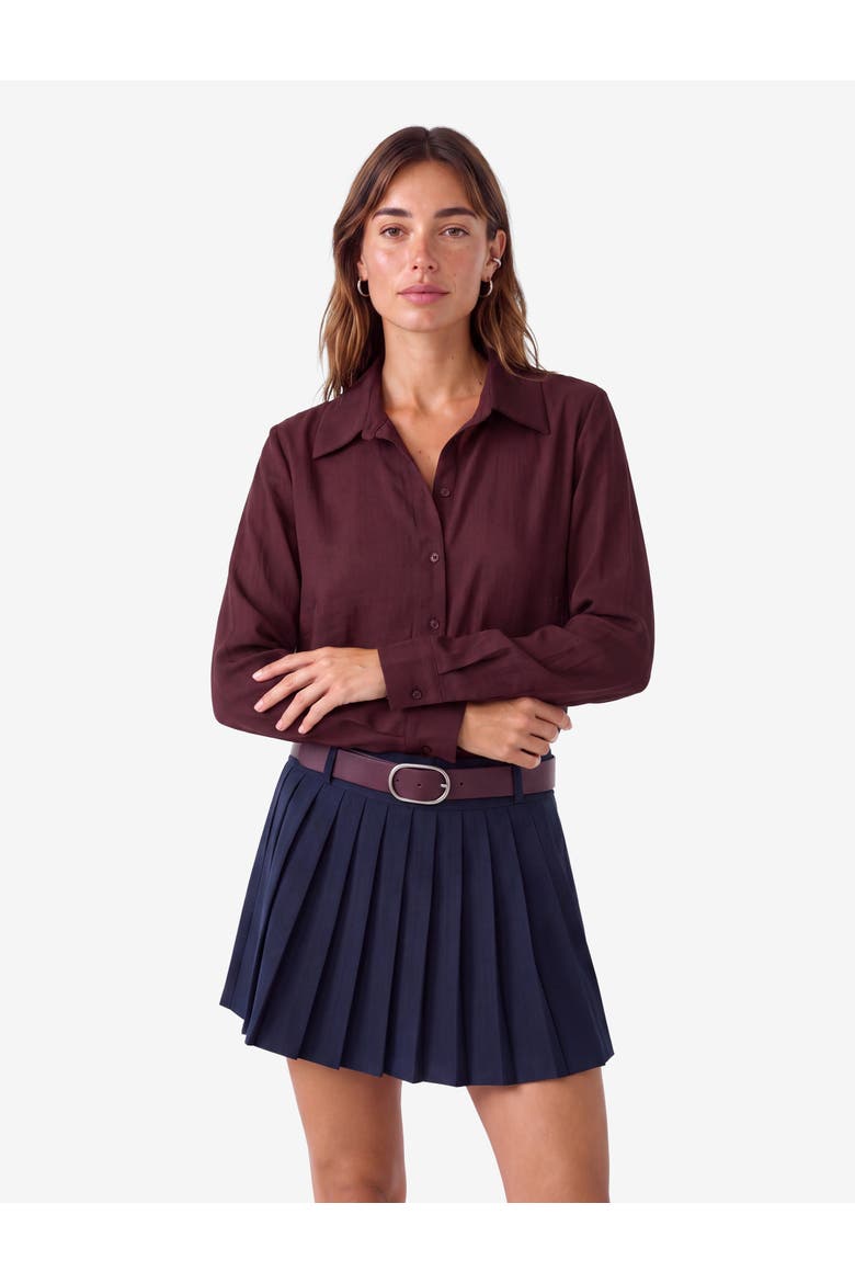 Semi Sheer Oversize Shirt, Alternate, color, Plum