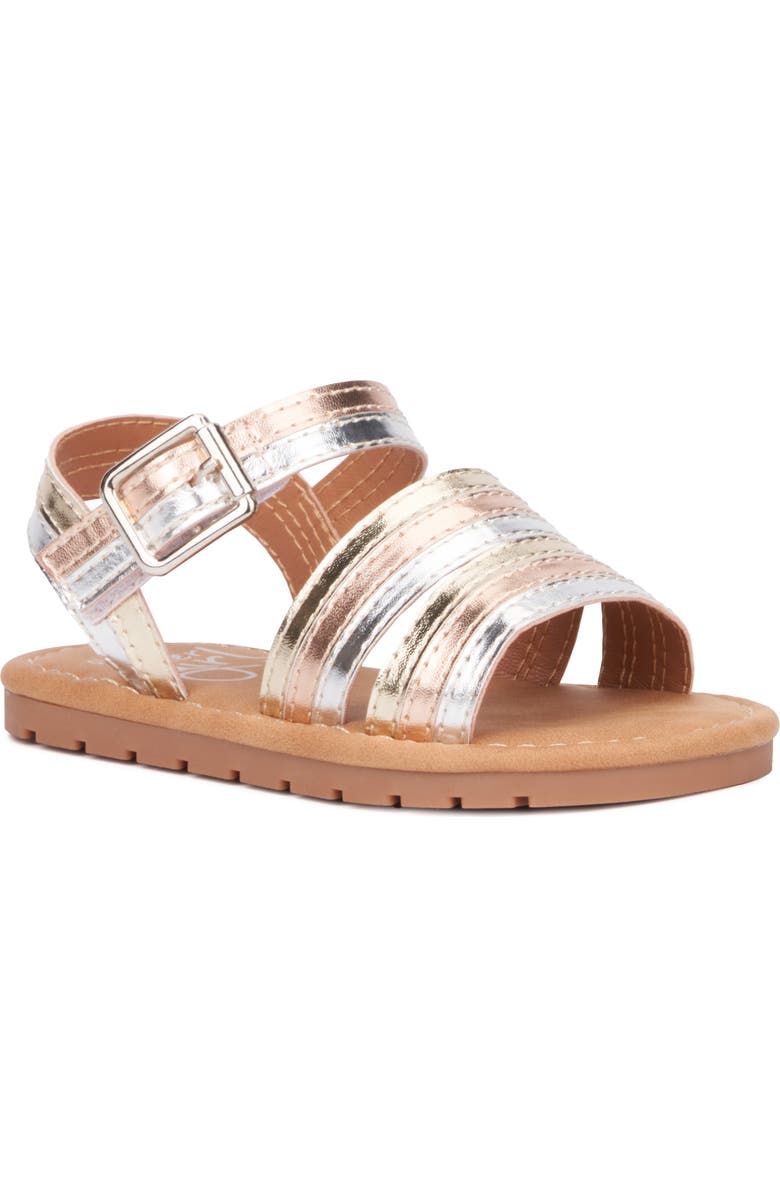 OLIVIA MILLER Kids' Rainbow Metallic Sandal, Main, color,