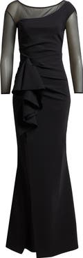 Chiara Boni La Petite Robe Aroma Illusion Ruffle Mermaid Gown