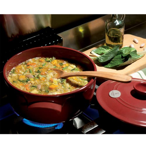 Emile Henry Flame Round Stewpot Dutch Oven, 5.5 Quart In Red