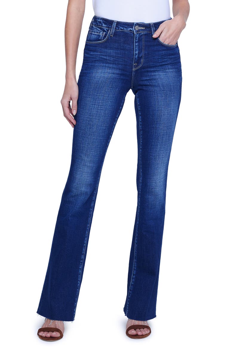 L'AGENCE Ruth Raw Hem Straight Leg Jeans, Main, color, 