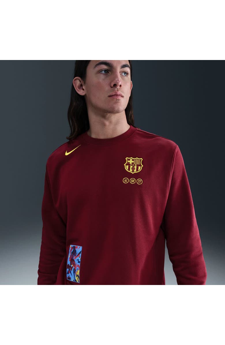Nike Men's Nike Red Barcelona Special Edition Club Fleece Sweatshirt, Alternate, color, Red