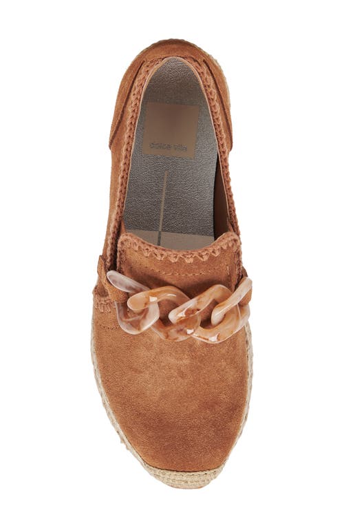 Dolce Vita Jhenee Espadrille Platform Sneaker In Pecan Perforated Suede